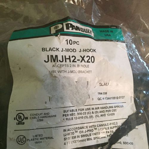 PANDUIT Black J Mod J Hook JMJH2-X20 Conduit And Cable Hardware 3ZB8 10 PC