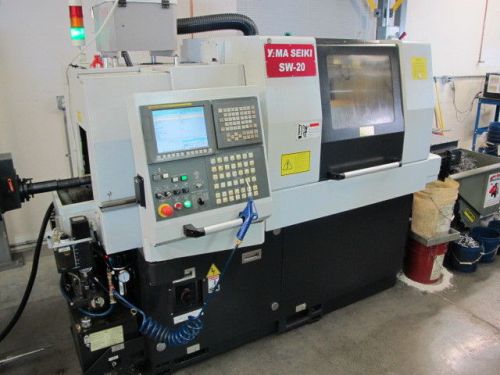 Yama Seiki SW-20 CNC Swiss Screw Machine with Fedek Magazine Barfeeder