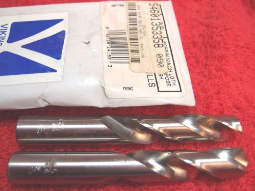 2pc NEW VIKING DRILL 260 24180 35/64&#034; HSS Screw Machine Length Drill 118° Point