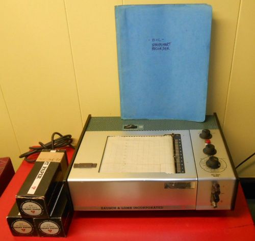 PHOENIX EQUIPMENT  BAUSCH &amp; LOMB STRIP CHART   Recorder W INSTRUCTIONS &amp; PAPER