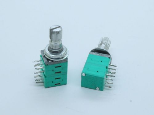 2 x 9mm C50K 50K Reverse Audio Taper Potentiometer 15mm Knurled Shaft 4-Gang