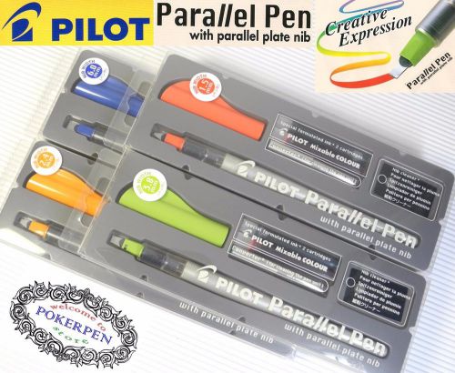 4 size set 1.5mm.2.4. 3.8. 6.0 Pilot Parallel pen +12 assorted colours ink
