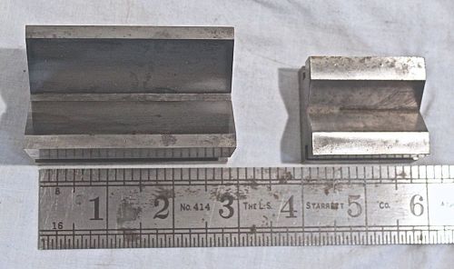 2  STEEL MACHINIST V BLOCKS 1-2 7/8&#034;X1 3/4&#034;X1 3/4&#034;AND 1-1 3/4&#034;X1 1/2&#034;X1&#034;CLEAN