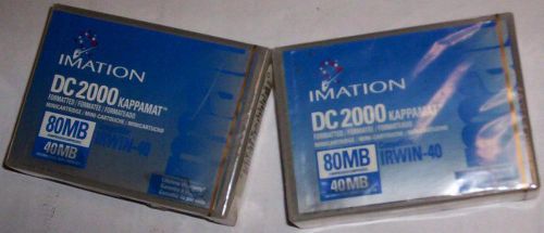 2 Imation DC2000 Data Tape 40/80 MB-New,Sealed-FOR:Irwin 40,80,QIC-40,100-NEW-NR