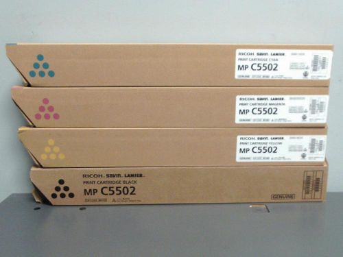 New Genuine RICOH SAVIN LANIER Print Cartidge MP C5502 Set CMYK