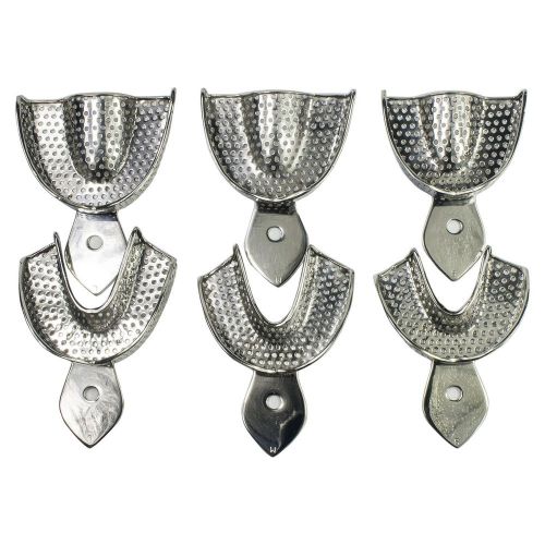 6pcs Full Stainless Steel Dental Impression Trays NEW