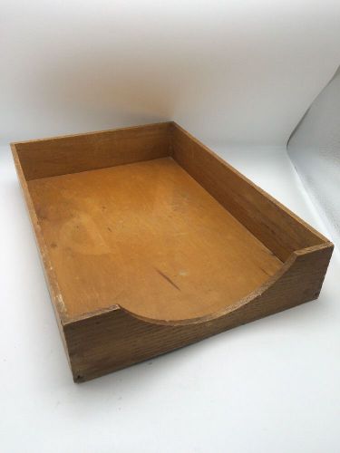 Vintage hedberg desk file letter box wood dovetail desktop paper tray organizer for sale