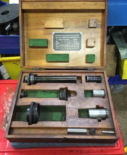 J&amp;L Jones Lamson Projection Lenses &amp; Box Optical Comparator Machinist Tool Lens