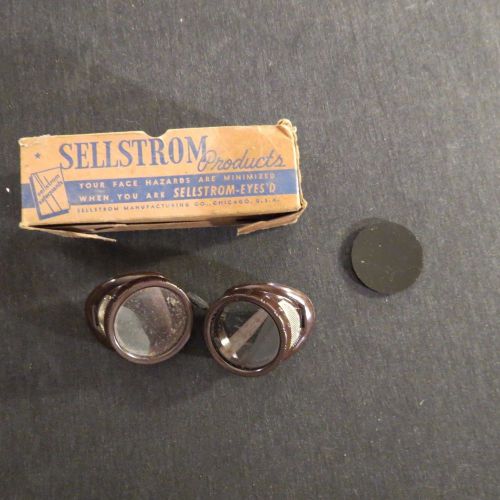 Vintage sellstrom welding glasses goggles box lens steam punk for sale