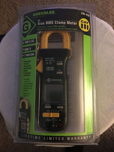 ! Greenlee CM-450 True RMS Clamp Meter Multimeter New in Package (S10006141)