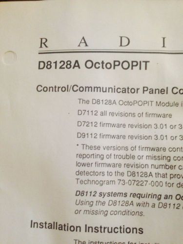 Radionics D8128A OctoPOPIT