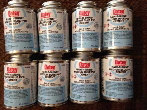 Oatey Wet Pvc Rain-R-Shine Medium Blue Cement #30890 (8 Sets of 4oz Bottles)