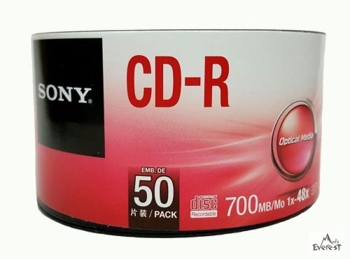 50 Sony CD-R Logo CDR 48x Blank Recordable Disc Media 80Min 700MB Shrink Wrapped