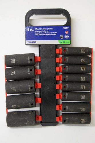 13-piece  1/2in set kobalt 6 point set drive socket metric deep impact -no pkg for sale