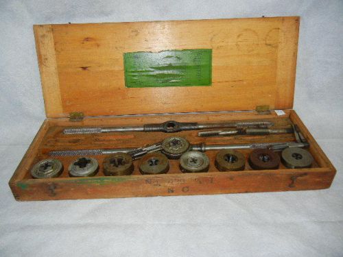 Mayhew Screw Plate Tap and Die Set in wood box