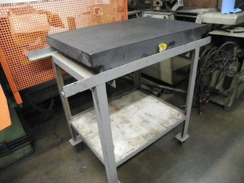 24&#034;x35&#034;x5&#034; black granite surface plate on rolling cart grade a for sale