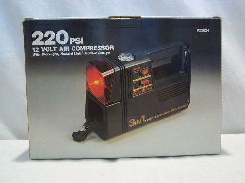 New 220 psi 12 volt air compressor w work light/ flashing light, 28&#034; air hose for sale