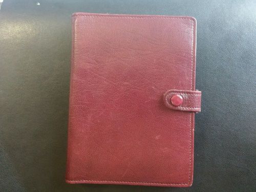 FILOFAX WALLET KID LEATHER SLIM POCKET FILE BURGUNDY ORGANIZER 5.5&#034; x 4&#034;