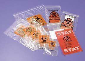 Fisherbrand biohazard specimen transport bags, size: 6 x 9 in. for sale