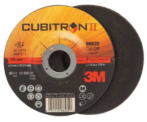 3M (COW) Cut-Off Wheel T27 66535, 4.5 in x .125 in x 7/8 in, 25 per inner