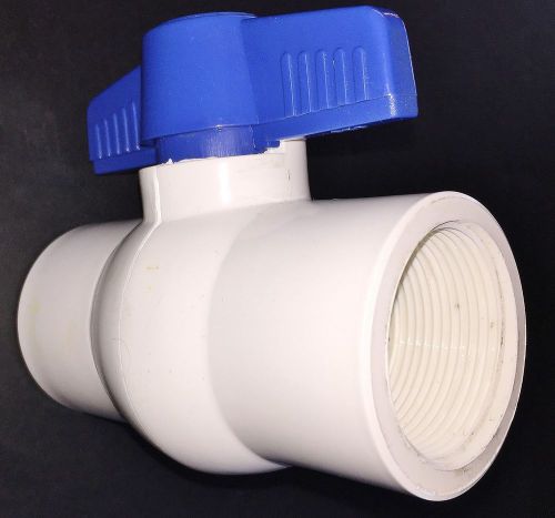 1-1/2&#034; Inch PVC Ball Valve  FPT Full Port Threaded Both Ends Sch 40