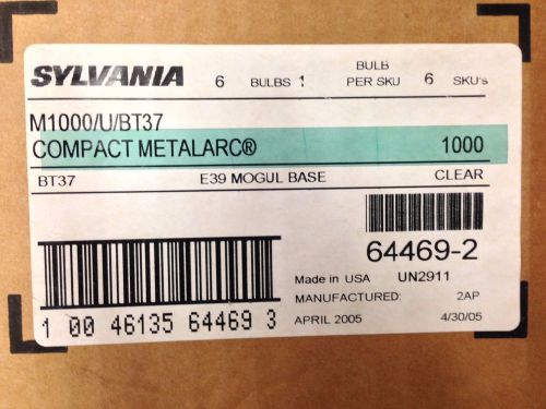 SYLVANIA 64469-2 M1000/U/BT37 1000W METAL HALIDE BULB - (CASE OF 6)