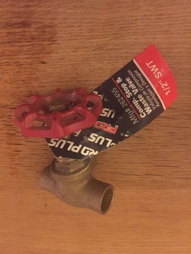 1/2&#034;  Stop &amp; Waste Valve Brass 1/2&#034; C x C Sweat Premier 262455