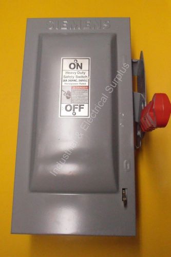 Siemens safety disconnect switch hf321n 3 pole 30 amp. 240 vac. 250 vdc. for sale