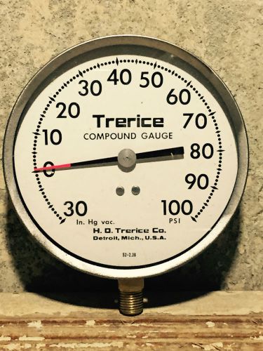 Vintage 1950s Brass Pressure Gauge, DETROIT MI, Steampunk, Water, Antique