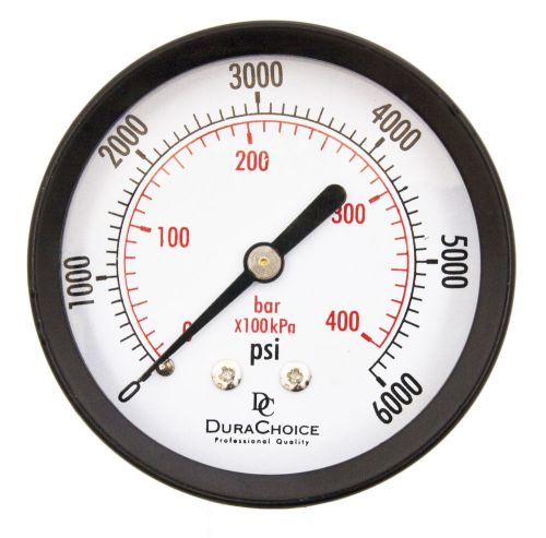 2-1/2&#034; Utility Pressure Gauge - Blk.Steel 1/4&#034; NPT Center Back 6000PSI