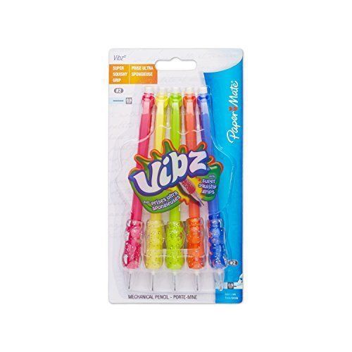 Paper Mate Vibz 0.9mm Mechanical Pencils, 5 Pack(75051) New