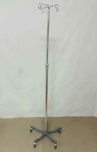 Pryor Rolling Medical IV Pole Stand 4 Hook