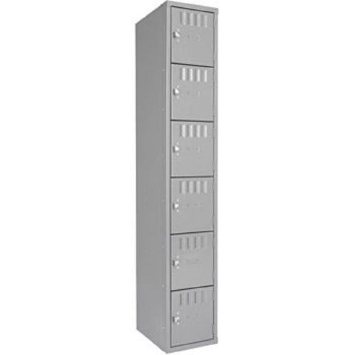 6 lockers 12&#034;w x 18&#034;d gray storage work warehouse school restaurant c633279 for sale