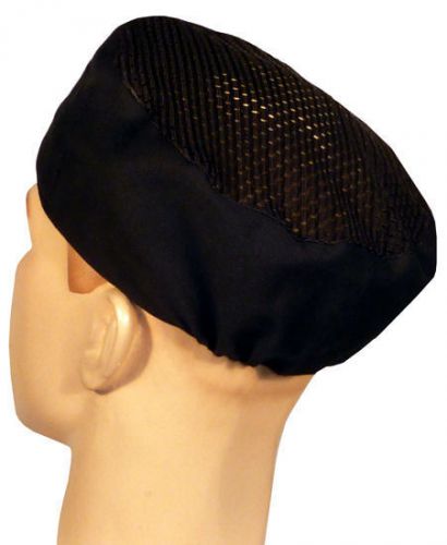 Chef&#039;s Beanie Elastic Back Mesh Airflow w/Sweatband, Black or White - USA MADE