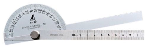 SHINWA Protractor Rapporteur Winkelmesser No.19 Stainless steel 62490 Japan New