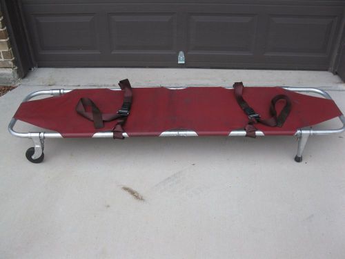 Ferno washington aluminum frame folding emt emergency stretcher gurney w/wheels for sale