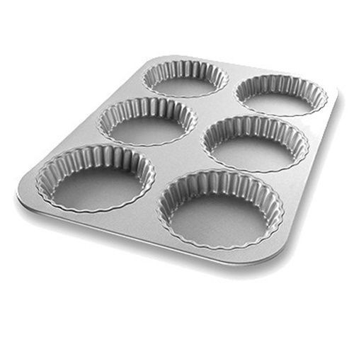 Chicago Metallic 25500 Mini-Quiche/Tart Pan 6-On 11-1/8&#034; x 15-3/4&#034;  - Case of 6