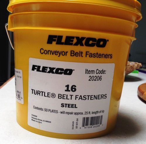 2 PAILS, 100 FLEXCO #16 TURTLE CONVEYOR BELT FASTENERS