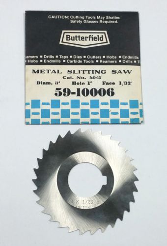 3&#034; X 1/32&#034; X 1&#034; METAL SLITTING SAW UNION BUTTERFIELD 59-10006