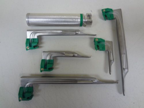 Fiber Optic Miller Laryngoscope Set ( LED Soft Light) White