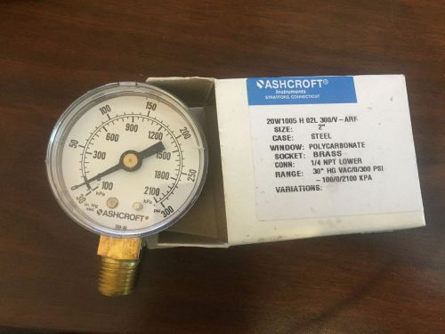 ASHCROFT 20W1005 H 02L 300/V-ARF 2&#034; 1/4 NPT LOWER