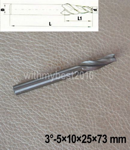 Lot 1pcs 3Flute HSS Taper End Mills Taper Angle 3 degree Dia 5mm Shank Dia 10mm