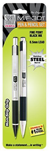 Zebra Pen Zebra M/F-301 The Original Mechanical Pen &amp; Pencil Set, Fine Point