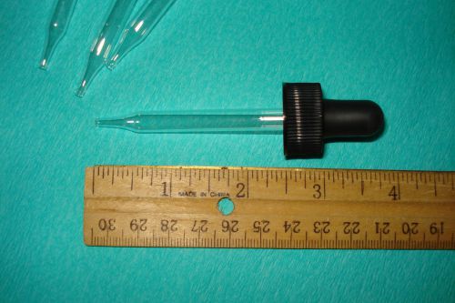 100 GLASS 1oz/30ml PIPETTE EYE DROPPER LAB 7x75mm BULB CAP SR-20 ESSENTIAL OILS