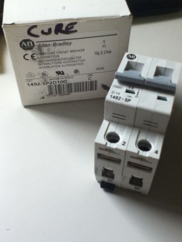 *NEW* Allen Bradley Miniature Circuit Breaker 1492-SP2D100, 10A, 2P, 277V