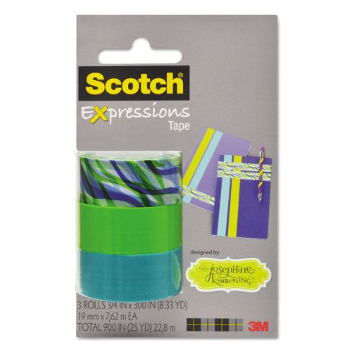 Scotch Expressions Magic Tape 3/4&#034;x300&#034; Josephine Kimberling Asst. Tropic Wave