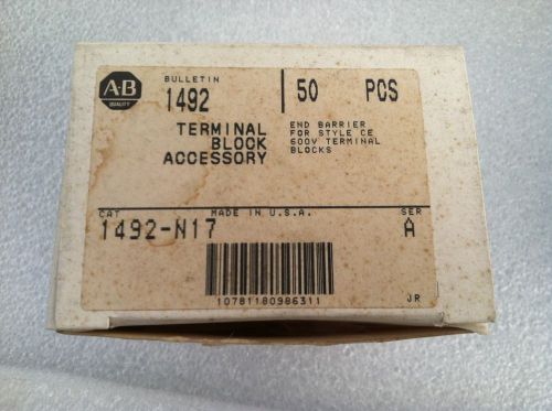 LOT OF (50) ALLEN BRADLEY 1492-N17  SER A TERMINAL BLOCK END BARRIERS NEW IN BOX