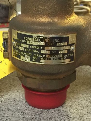 1 1/4&#034; x 1 1/4&#034; 19-501-40  Hi Pressure Safety Valve Air Conbraco NOS