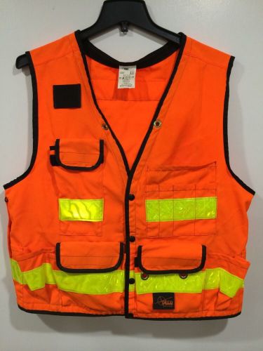 Seco surveyors orange reflective safety vest 8068 snap front size 50 or large for sale