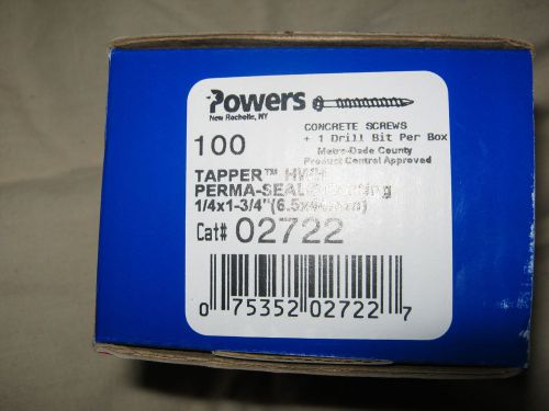 100 POWERS  FASTENERS  CAT# 02722, 1/4&#034; X 1-3/4&#034;